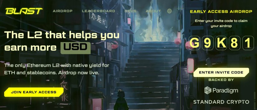 🩸 BLAST Airdrop Invite Code G9K81